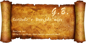Gothár Benjámin névjegykártya